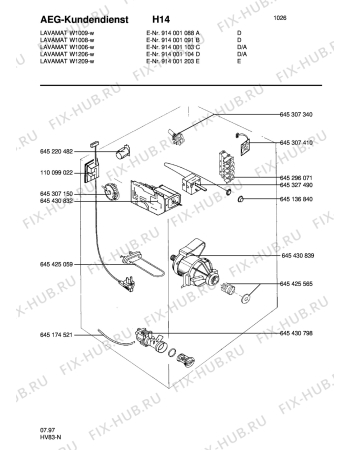 Взрыв-схема стиральной машины Aeg LAVW1009-W D - Схема узла Electrical equipment